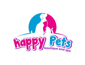 Happy Pets boutique and spa logo design by naldart