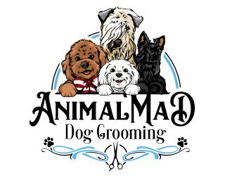 AnimalMad Dog Grooming logo design by veron