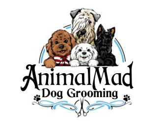 AnimalMad Dog Grooming logo design by veron