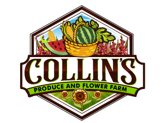 Collins Produce and Flower Farm logo design by Suvendu