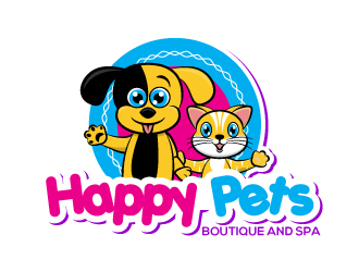 Happy Pets boutique and spa logo design by Kirito