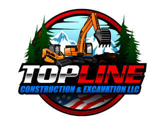 TOPLINE CONSTRUCTION & EXCAVATION LLC logo design by daywalker