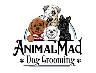 AnimalMad Dog Grooming logo design by veron