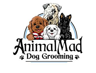 AnimalMad Dog Grooming logo design by veron
