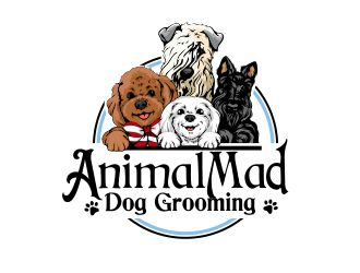 AnimalMad Dog Grooming logo design by veron