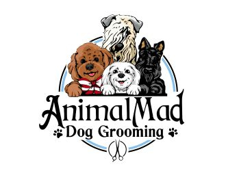 AnimalMad Dog Grooming logo design by veron