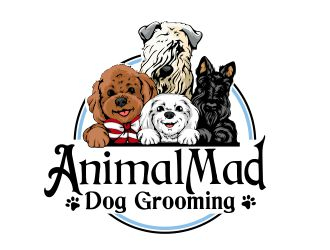 AnimalMad Dog Grooming logo design by veron