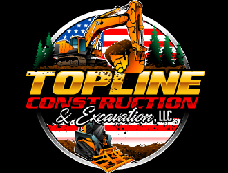TOPLINE CONSTRUCTION & EXCAVATION LLC logo design by Suvendu