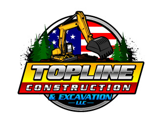 TOPLINE CONSTRUCTION & EXCAVATION LLC logo design by daywalker