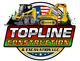 TOPLINE CONSTRUCTION & EXCAVATION LLC logo design by AnandArts