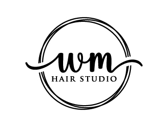 WM hair studio  logo design by akilis13
