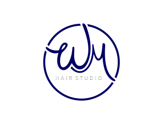 WM hair studio  logo design by GassPoll