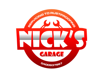 Nick’s Garage  logo design by Garmos