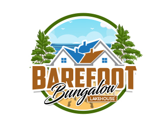 Barefoot Bungalow Lakehouse logo design by MarkindDesign