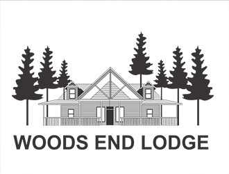 Woods End Lodge logo design by Aldabu