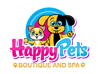 Happy Pets boutique and spa logo design by Kirito