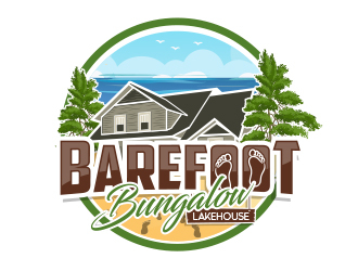 Barefoot Bungalow Lakehouse logo design by MarkindDesign