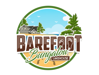 Barefoot Bungalow Lakehouse logo design by MarkindDesign