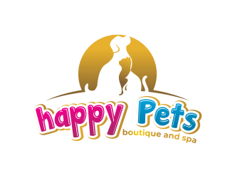 Happy Pets boutique and spa logo design by naldart
