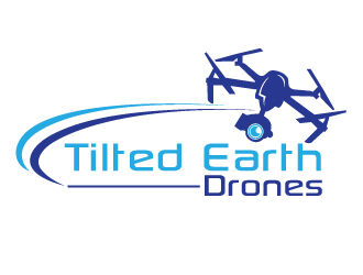 Tilted Earth Drones logo design by Upoops