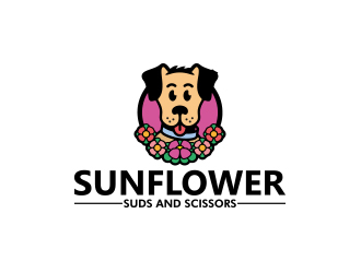 Sunflower Suds and Scissors  logo design by Rexi_777