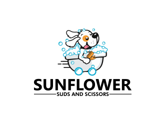 Sunflower Suds and Scissors  logo design by Rexi_777
