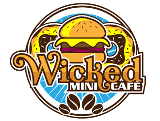 Wicked Mini Cafe logo design by DreamLogoDesign