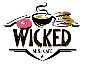 Wicked Mini Cafe logo design by DreamLogoDesign
