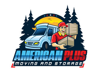 American Plus Moving and Storage  logo design by DreamLogoDesign