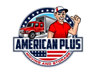 American Plus Moving and Storage  logo design by LucidSketch