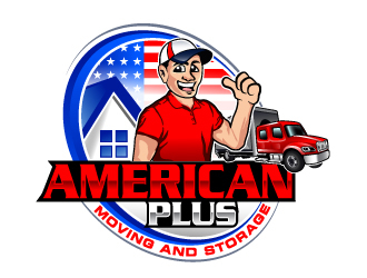 American Plus Moving and Storage  logo design by LucidSketch