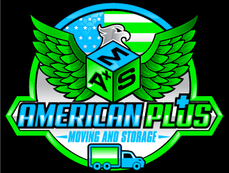 American Plus Moving and Storage  logo design by Suvendu