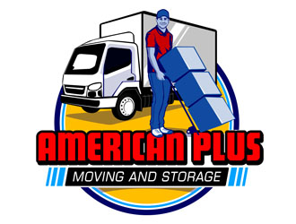 American Plus Moving and Storage  logo design by DreamLogoDesign