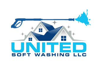 United Soft washing LLC  logo design by AamirKhan