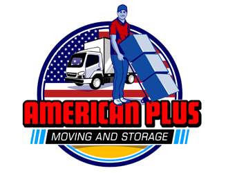 American Plus Moving and Storage  logo design by DreamLogoDesign