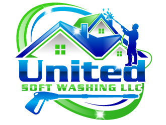 United Soft washing LLC  logo design by uttam