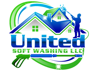 United Soft washing LLC  logo design by uttam