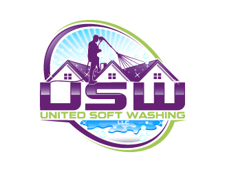 United Soft washing LLC  logo design by LucidSketch