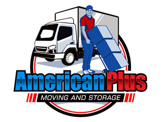 American Plus Moving and Storage  logo design by DreamLogoDesign