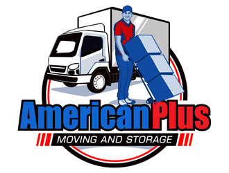 American Plus Moving and Storage  logo design by DreamLogoDesign