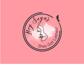 HEY SUGAR with tag line Shes Got Lashes! logo design by Garmos