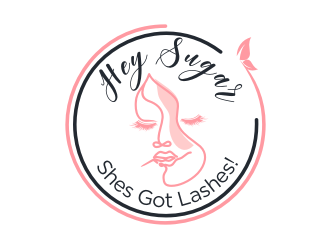 HEY SUGAR with tag line Shes Got Lashes! logo design by Garmos