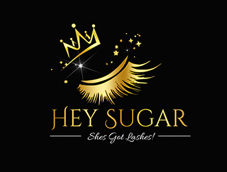 HEY SUGAR with tag line Shes Got Lashes! logo design by 3Dlogos