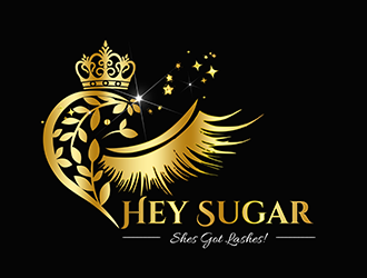 HEY SUGAR with tag line Shes Got Lashes! logo design by 3Dlogos