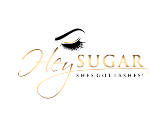 HEY SUGAR with tag line Shes Got Lashes! logo design by GassPoll