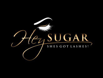 HEY SUGAR with tag line Shes Got Lashes! logo design by GassPoll