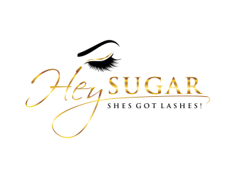 HEY SUGAR with tag line Shes Got Lashes! logo design by GassPoll