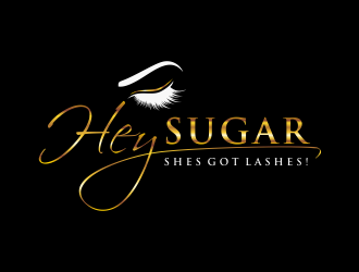 HEY SUGAR with tag line Shes Got Lashes! logo design by GassPoll