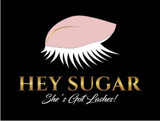 HEY SUGAR with tag line Shes Got Lashes! logo design by puthreeone