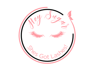 HEY SUGAR with tag line Shes Got Lashes! logo design by Garmos